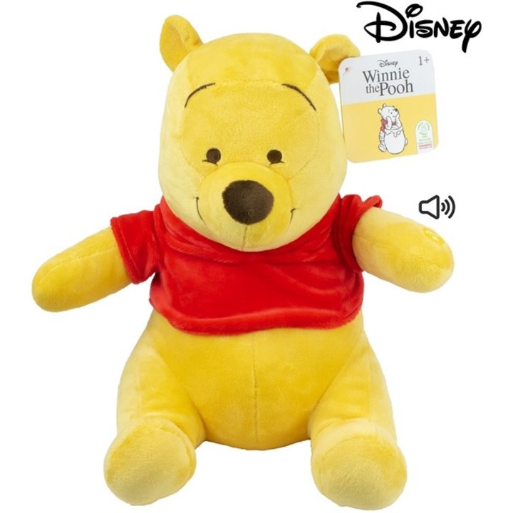 Disney plüssjáték, Micimackó, 28 cm, hanggal, puha, minőségi
