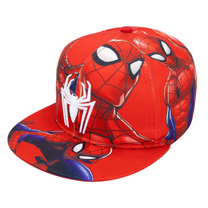 Marvel Snapback sapka, Pókember, hímzett/mintás, piros, univerzális méret
