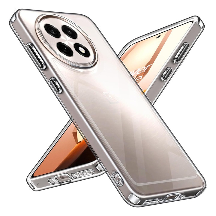 Високо прозрачен TPU калъф, съвместим с OnePlus 13R, OPTIM SOLUTION, диамантен дизайн, лек TPU калъф тип „bumper“,