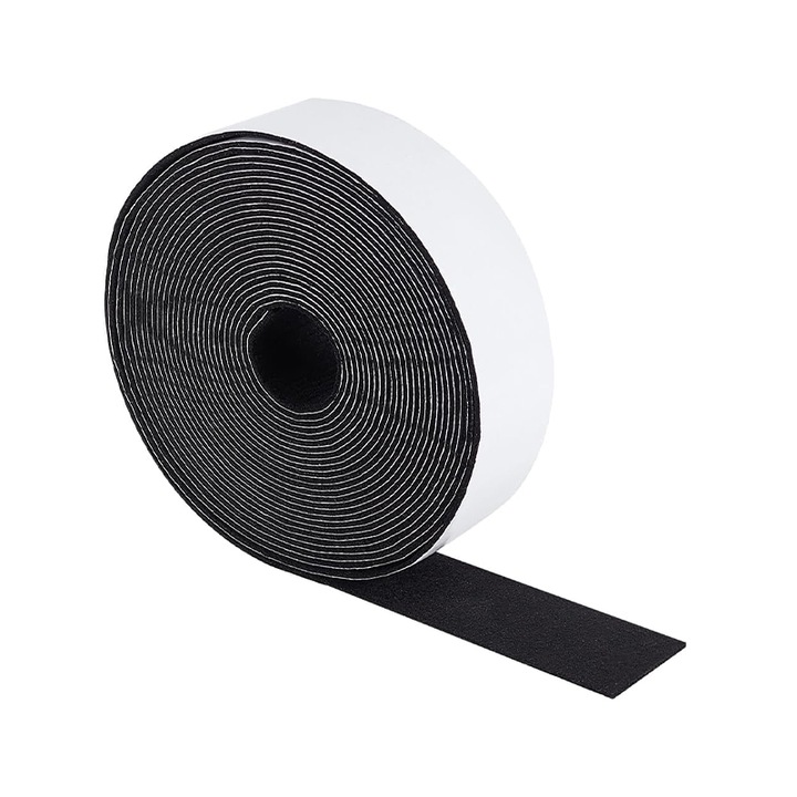 Banda adeziva autoadeziva, 2.5x500cm, utilizare acasa si scoala, neagra