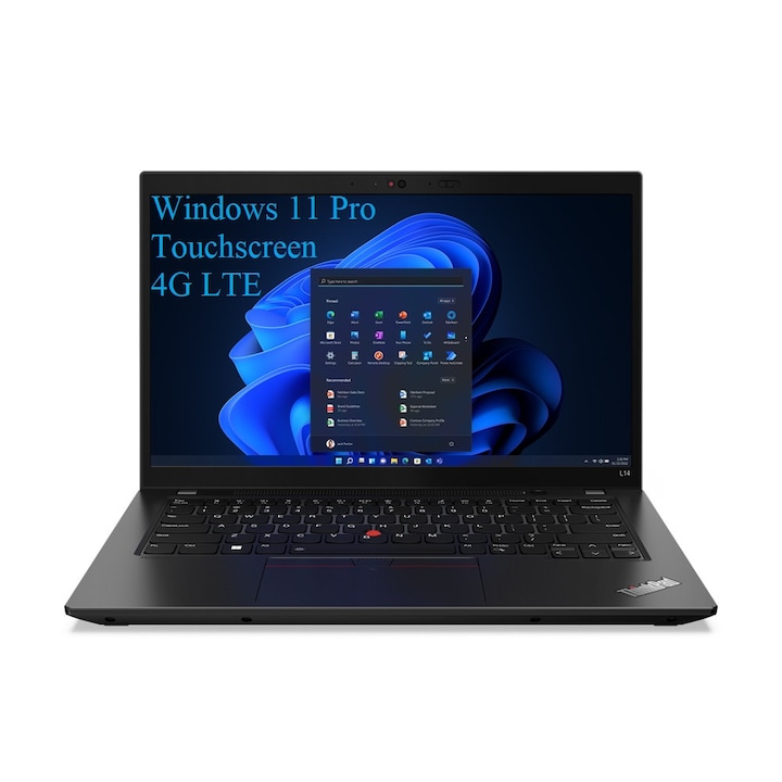 Lenovo ThinkPad L14 Gen 4 (Intel) Laptop, 14" FHD IPS Touch Screen, Intel Core i7-1355U 10 magos, 40 GB DDR4, 1TB SSD m2 PCIe, Intel Iris Xe Graphics, Windows 11 Pro, 1.40 kg. Thunder Black, Nano-SIM kártyanyílás, 4G LTE