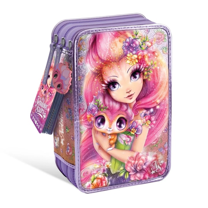 Penar cu 3 compartimente, complet echipat, personaj Petulia&Paloma- Nebulous Stars, multicolor
