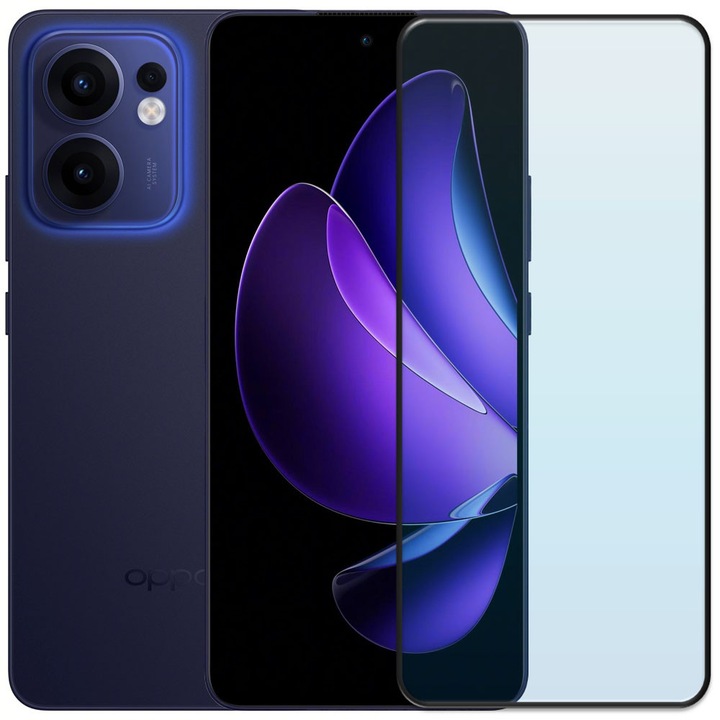 Folie din sticla securizata pentru Oppo Reno 13F / Reno13 FS, HAMSTERBOX Glass Shield, Protectie completa ecran, Full face, Aplicare rapida, Case Friendly, Transparenta
