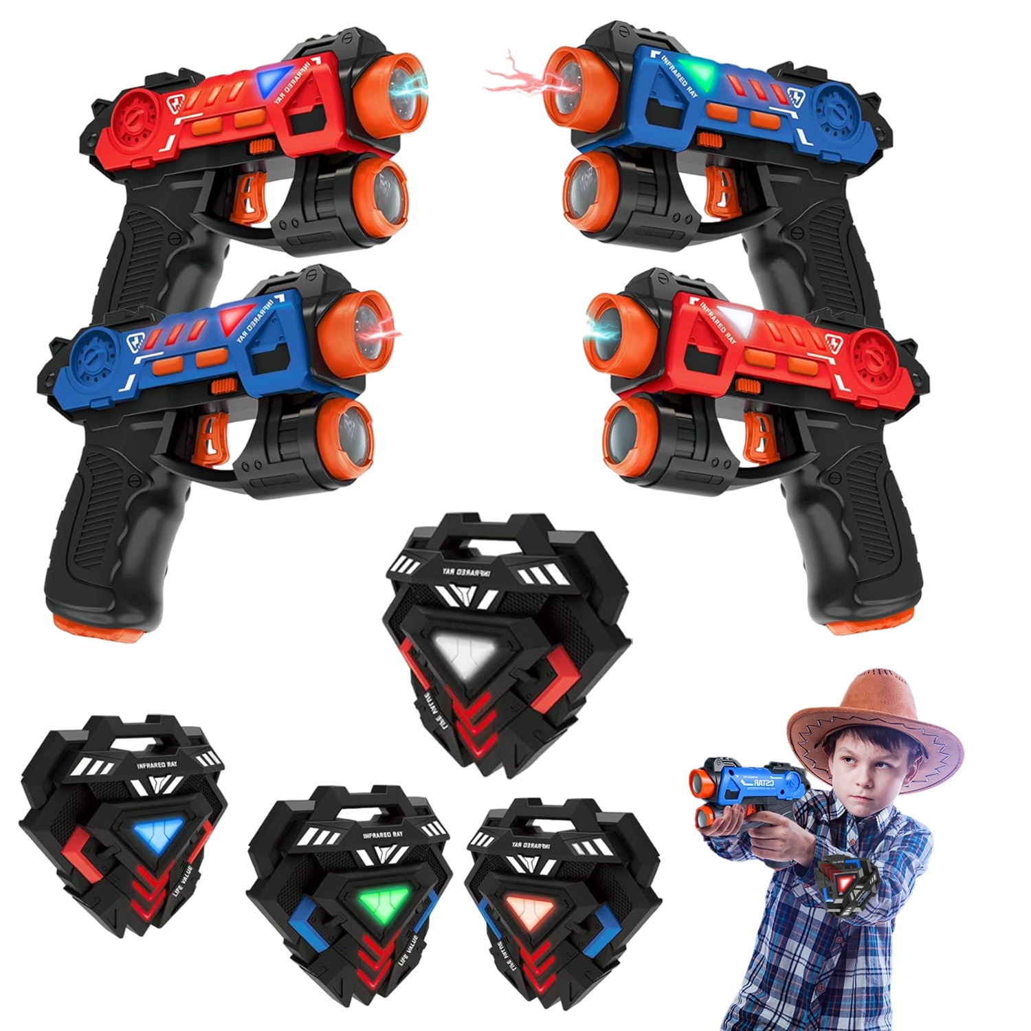 IPSA BOLIZER 6 & 2 セット Set pistol Infrared Laser Tag, Buyya®, Pistol de lupta cu laser