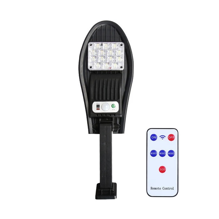 Lampa solară NEXTLY, cu telecomandă, neagră, 14x4 LED-uri SMD, waterproof, unghi de iluminare 120°