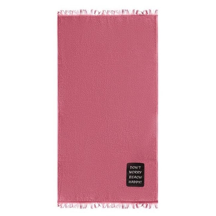 Prosop de plaja din bumbac, ideal pentru mare si piscina, Roz, 170x90 cm, BREZIUM