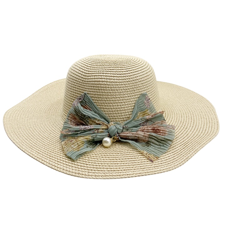 Palarie de soare GIULIA, PRAVALIA CU SURPRIZE, paie, bej, reglabila