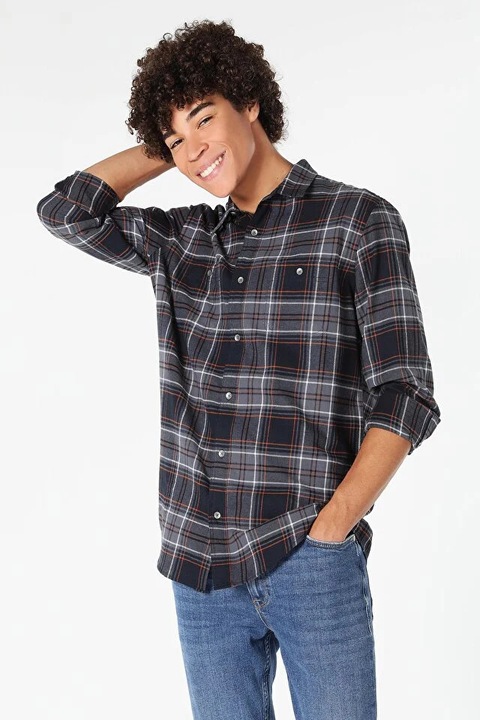 Camasa Cu Maneca Lunga De Barbati Antracit Regular Fit Cl1059702 8683197413246