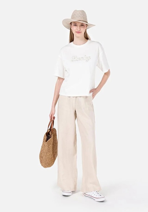 Pantaloni De Dama Ecru Regular Fit Cl1068233, Ecru