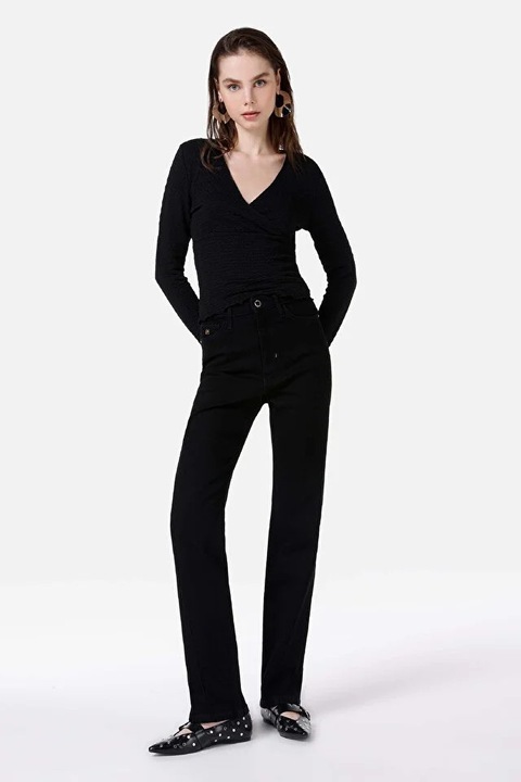 Pantaloni De Dama Negru Regular Fit 792 MILA CL1067205 8684112016474