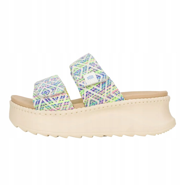 HeyDude, Slapi Femei Flatform Spuma EVA, Delray Slide Surf Baja, Multicolor, Multicolor, 37