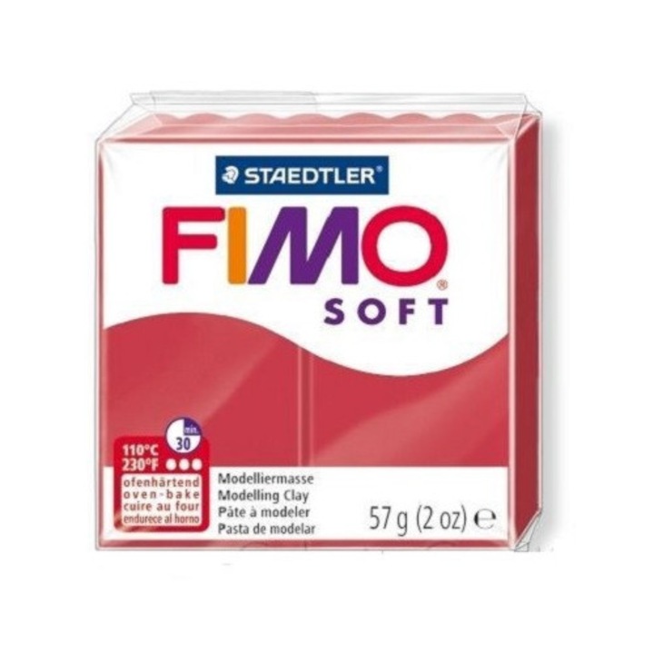 Pasta modelaj Fimo Soft 56g, rosu cires