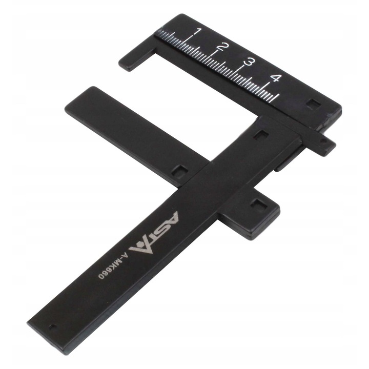 Устройство за измерване на височината на поплавъка в карбуратора, ASTA, Универсално за всички видове карбуратори, Скала в милиметри, Прецизно регулиране на нивото, Компактни размери, Метално, Сребърно