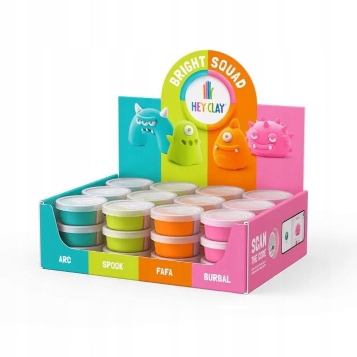 Pasta modelabila Hey Clay Bright Squad, culori intense, pentru