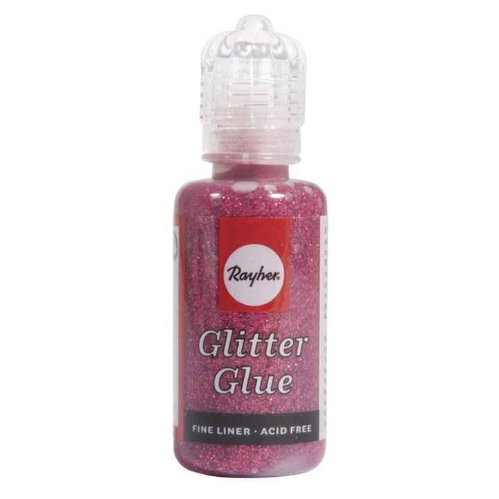 Lipici cu sclipici Rayher, flacon 20 ml, rosu