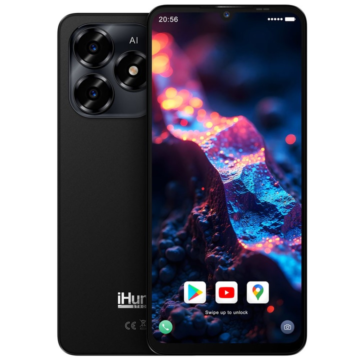Telefon mobil iHunt S25 Ultra, Dual SIM, 4G, 8GB (4+4) RAM, 128GB, Octa-Core, 5150mAh, Android 15, Black