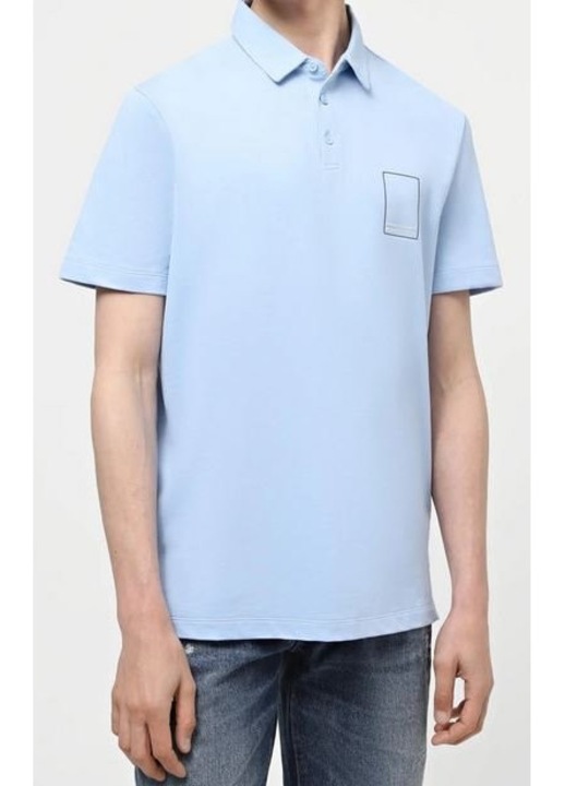 Мъжка поло тениска Armani Exchange, стандартна кройка, лилава, 100% памук