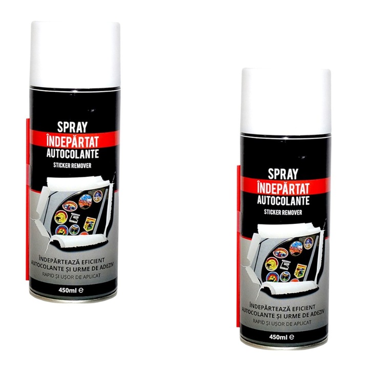Set 2 Spray tehnic pentru indepartare/eliminare autocolante vechi si benzi adezive, capacitate recipient 450 ml