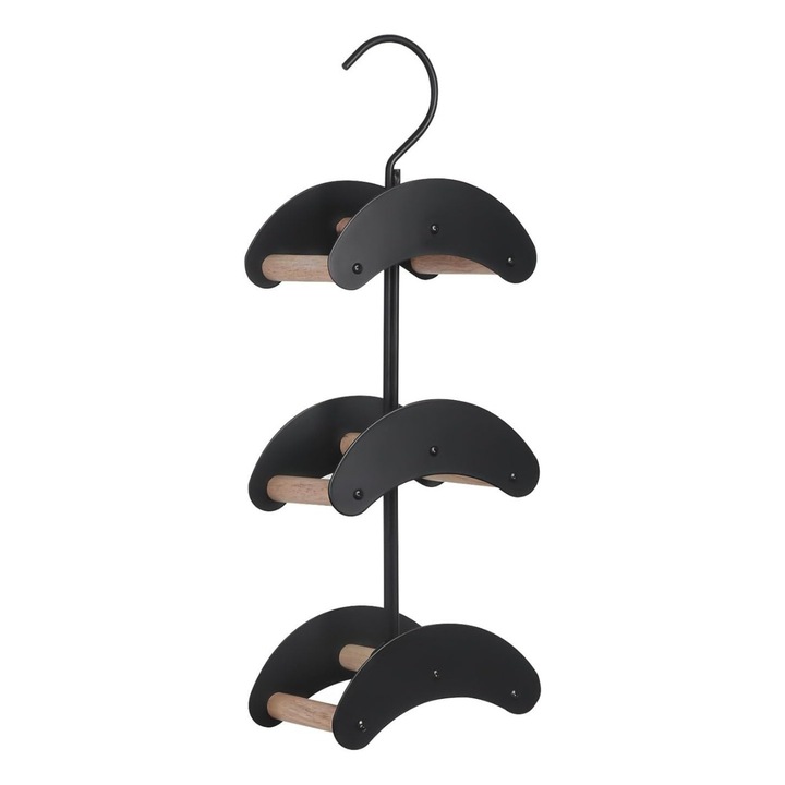 Suport din Lemn pentru Genti, Curele si Cravate – Cu Agatatoare Lata Tip Carlig, Protejeaza Manerele Gentilor, Pentru Dulap sau Dressing, 42x14x12 cm