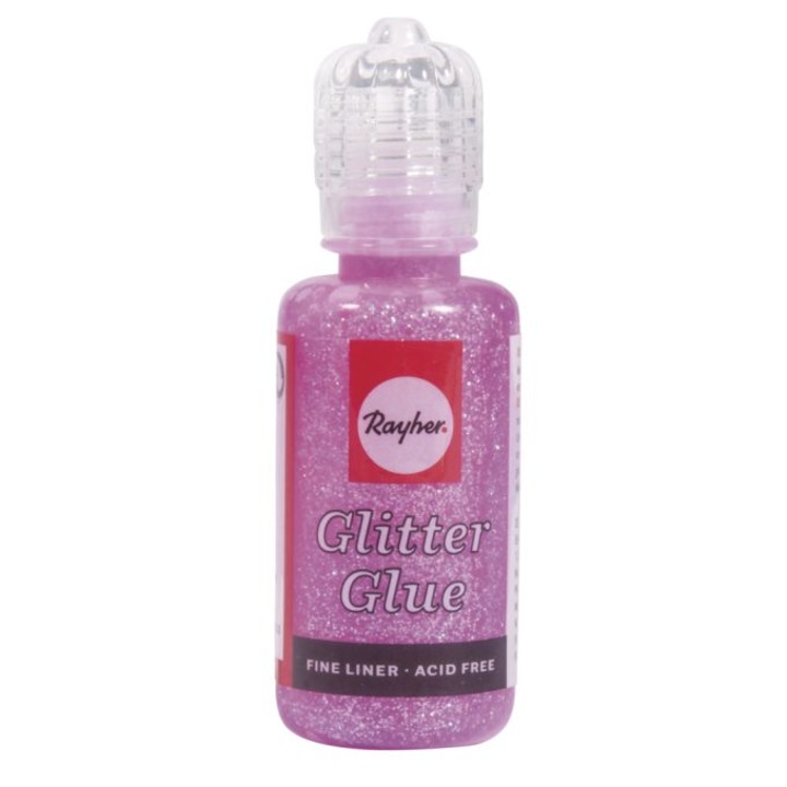 Lipici cu sclipici Rayher, flacon 20 ml, iridiscent, roz