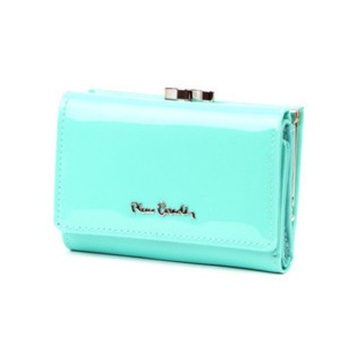 Portofel dama Pierre Cardin din piele naturala, elegant, cu 5 compartimente pentru carduri, negru