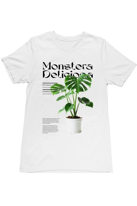Monstera delicioasa férfi póló, Fehér