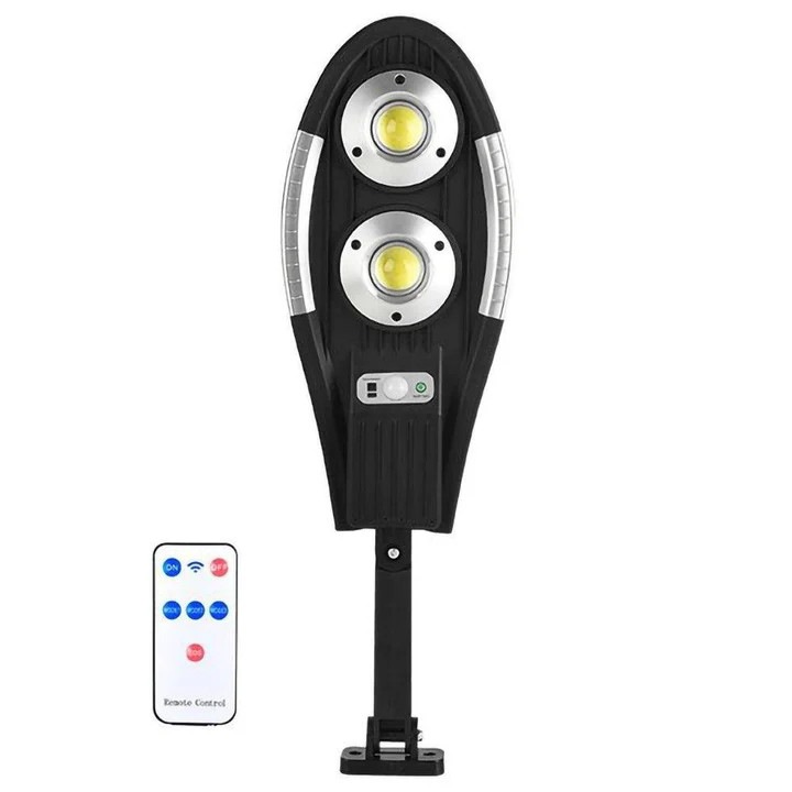 Соларна лампа Jortan 150W с 60 COB LED, сензор за движение, дистанционно управление, IP65, 12 часа автономност, външно осветление за двор/градина