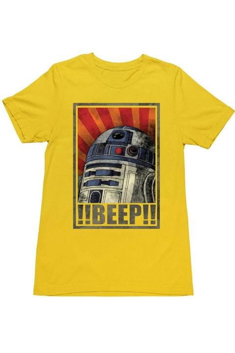 R2D2 beep férfi póló, Sárga