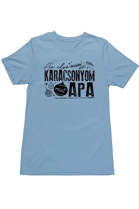 Az első karácsonyom mint apa férfi póló, Égszínkék