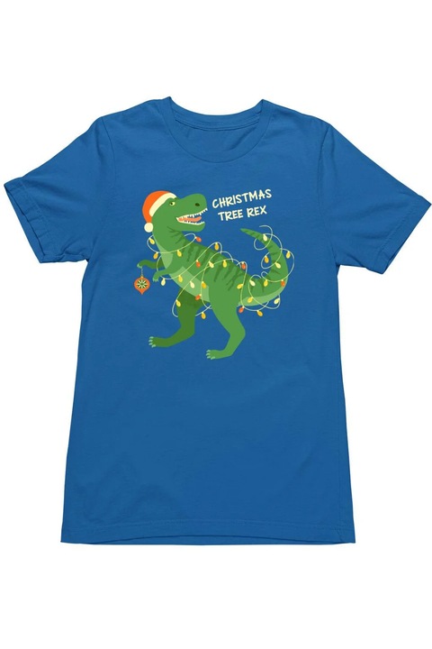 Christmas tree rex férfi póló, Királykék