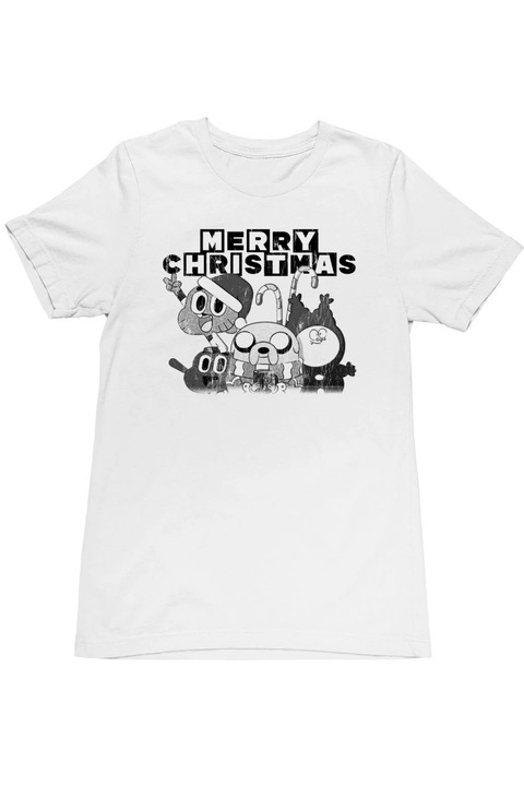 Gumball merry christmas férfi póló, fehér, S