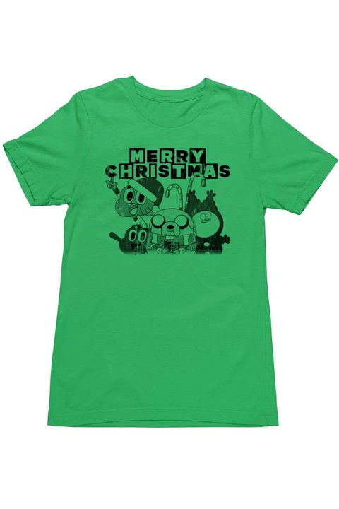 Gumball merry christmas férfi póló, zöld, M