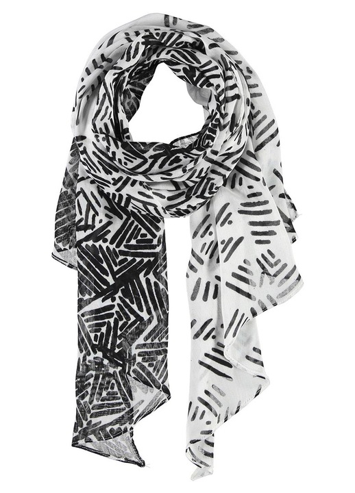 Sal dama Passigatti, 50x180cm, 100% vascoza, model delicat, negru