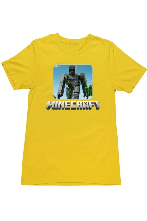 Minecraft iron golem férfi póló, Sárga