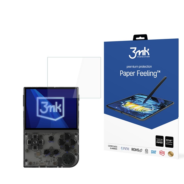 Folie protectie 3MK Paper Feeling pentru Anbernic Rg35XX, Transparent, Tehnologie FIT-IN