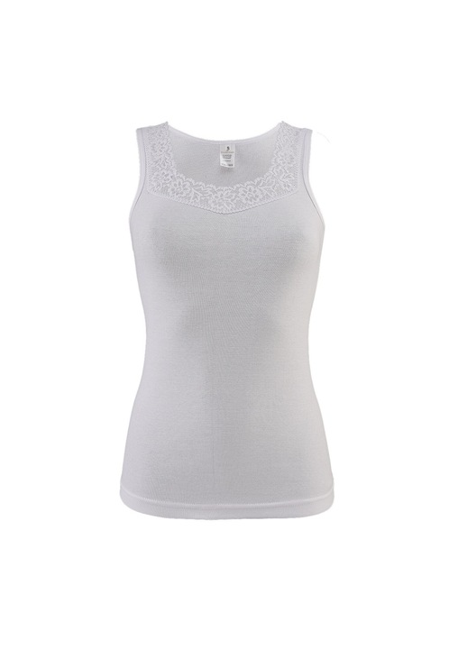 Дамска тениска, Golden Queen, 100% памук, широки презрамки, квадратно деколте, декоративна дантела