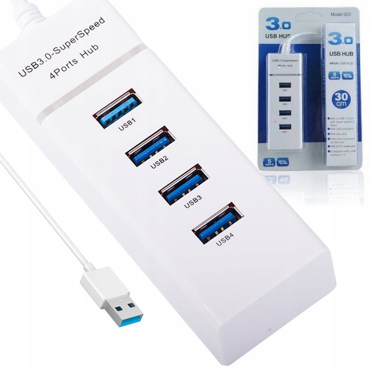 Pixel 4 portos USB elosztó, 5 Gb/s, 25 cm, műanyag