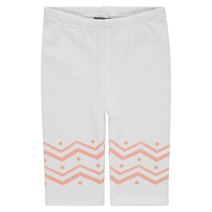 Детски чорапогащи, Kanz, бели, оранжеви райета, 95% памук, 5% еластан