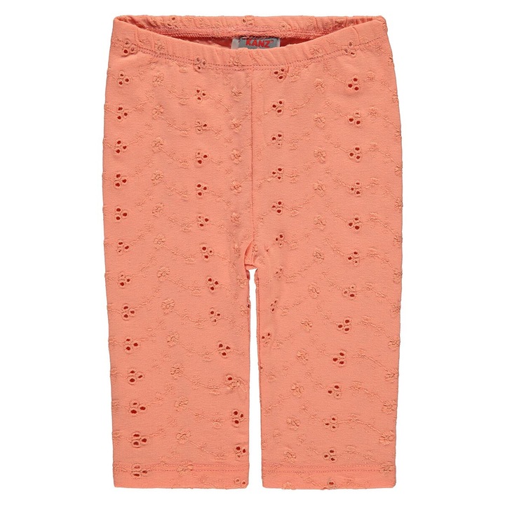 Gyerek harisnyanadrág, Kanz, korall, hímzett, 95% pamut, rugalmas derékkal