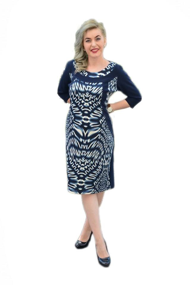 Rochie din bumbac,D&J Exclusive, Albastru marin