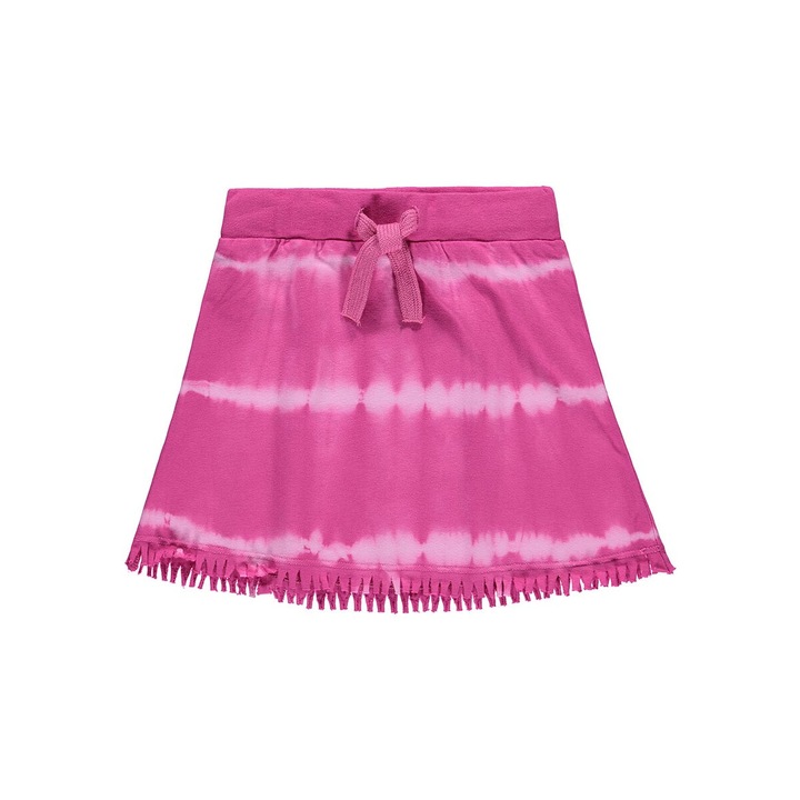 Пола за момиче, Kanz, розова тай-дай, ластик с ресни, памук