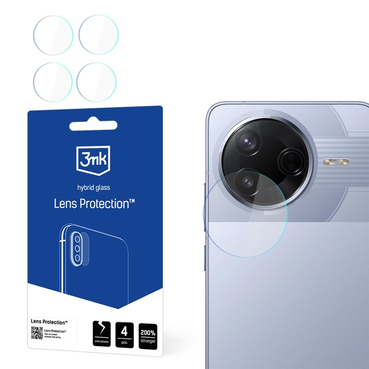 Защитно фолио за камера Poco F7 Pro, 3mk, 6H, 0.16mm, кафяво