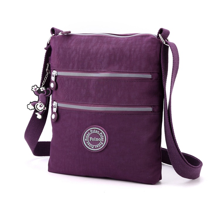 Női válltáska, Foino, Crossbody, 6 cipzáras zseb, több rekesz, utazáshoz