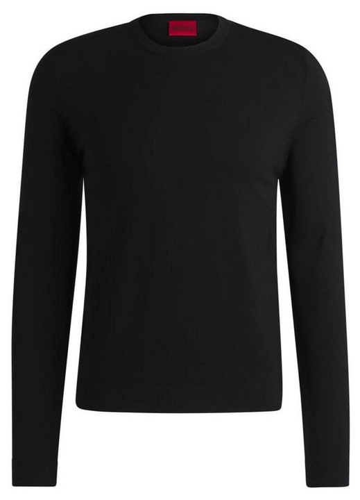 HUGO San Cody-CV férfi pulóver, normál, fekete, viszkóz, XL INTL