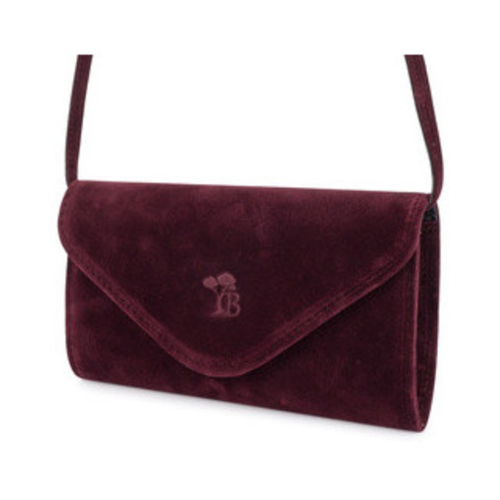 Geanta de umar dama, Beltimore, zamsz, burgund, 30x20cm