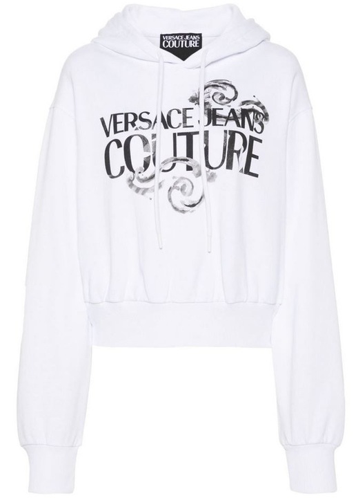 Hanorac Versace Jeans, alb, bumbac, stil obisnuit, L INTL