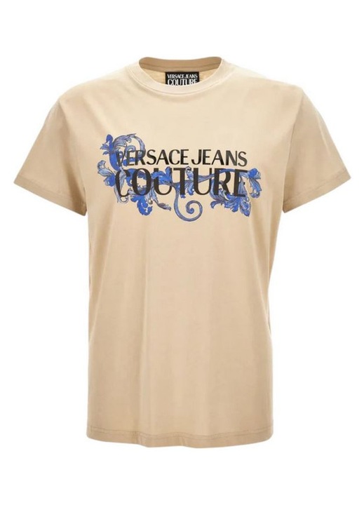Tricou barbati, Versace Jeans, regular, bej, bumbac