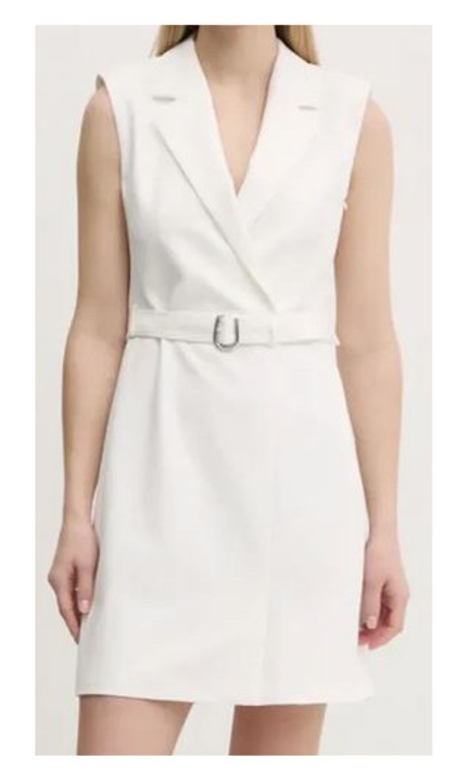 Rochie HUGO, subtire, alb, poliester