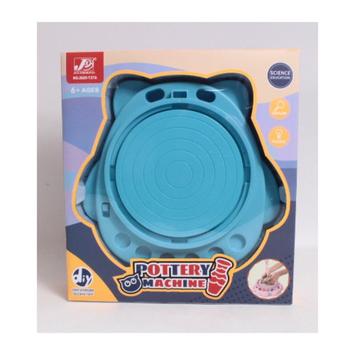 Set pentru realizarea vaselor din lut, albastru, 6+