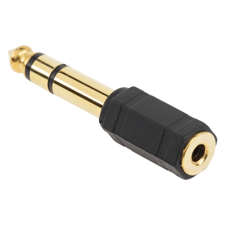 6,3/3,5 mm-es jack adapter aranyozott műanyag